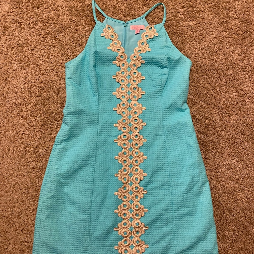 Lilly Pulitzer Pearl shift dress in seaside aqua